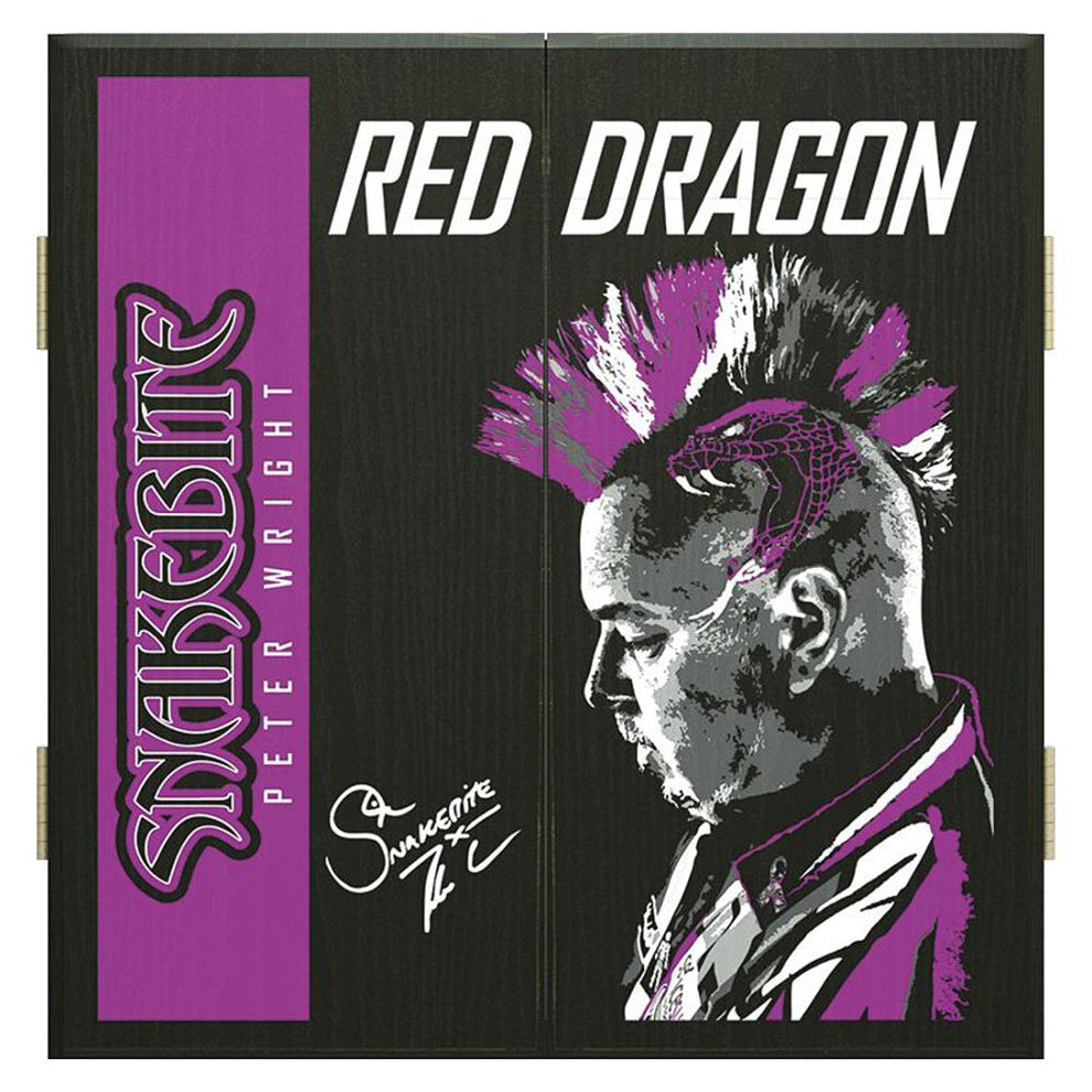 Red Peter "Snakebite" Wright Dartboard Cabinet