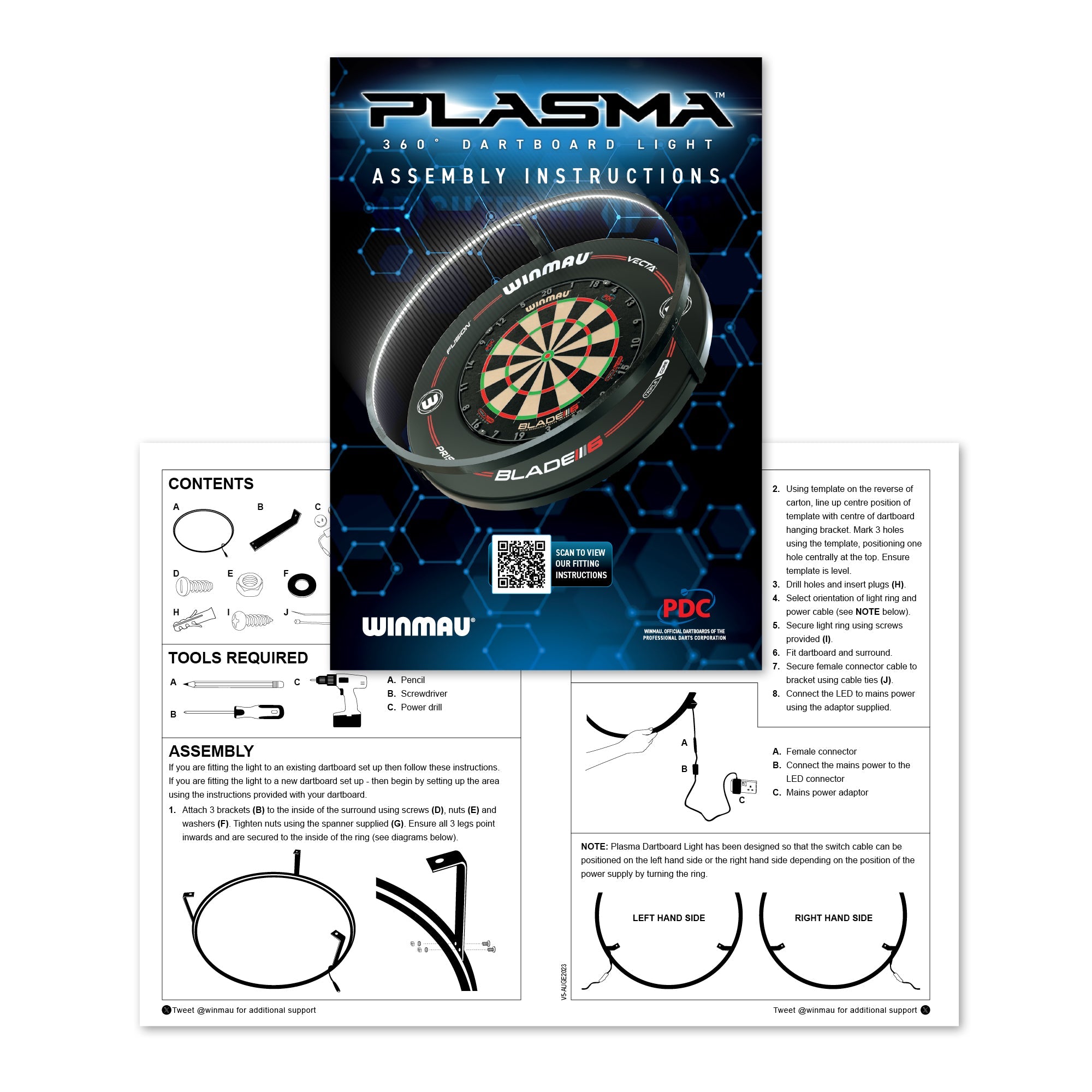 Plasma Ice Dartboard Light & Grey/White Pro-Line Surround Bundle